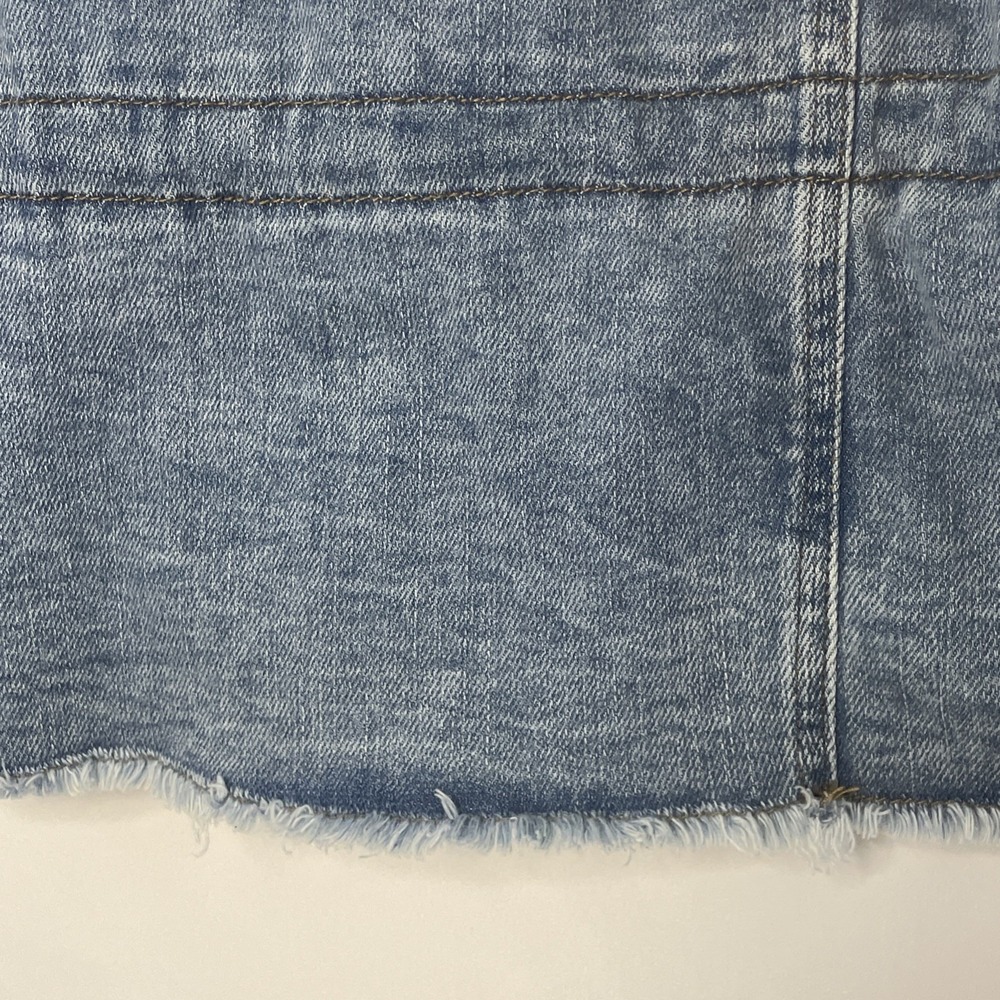 Womens Maurices Jean Denim Jacket Plus 0X Stretch Raw Hem Cowgirl Cinch Waist - Picture 11 of 16